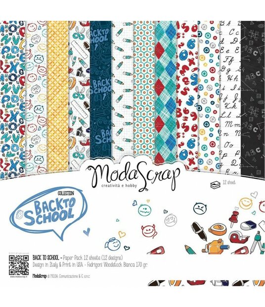 Paper pad 15x15cm Back to school p/12vel