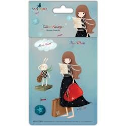 Clear stamp Santoro the map 10x15cm p/st