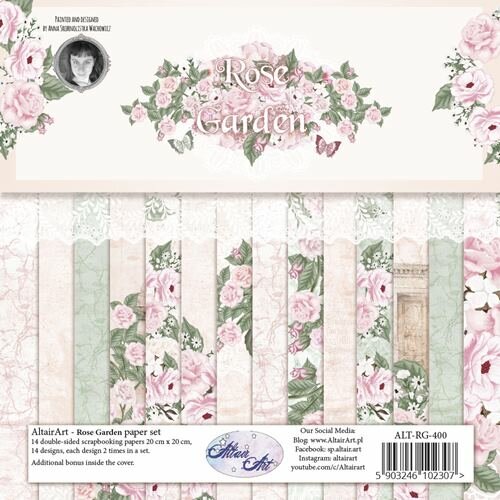 Paper pad Rose garden 20.3x20.3cm p/14vel