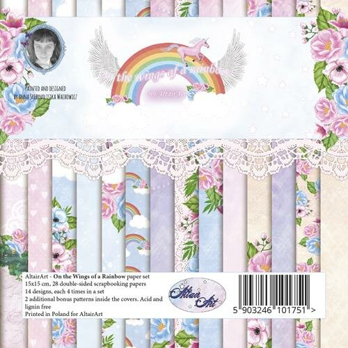 Paper pad 15.25x15.25cm On the wings of a rainbow p/28vel