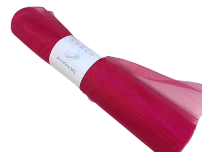 Tafelrunner fuchsia organza 28cm p/10mtr