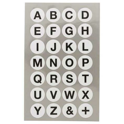 Stickers wit ABC rondjes 18mm p/28st