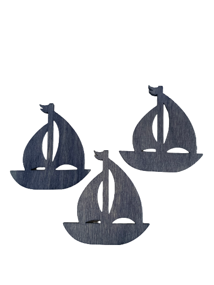 Bootjes blauw 4cm p/24st houten