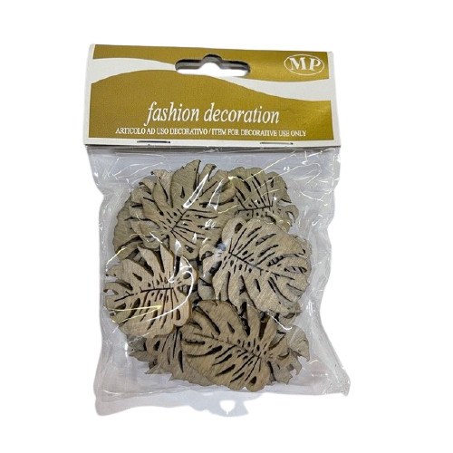 Houten bladeren 4cm p/24st naturel/bruin