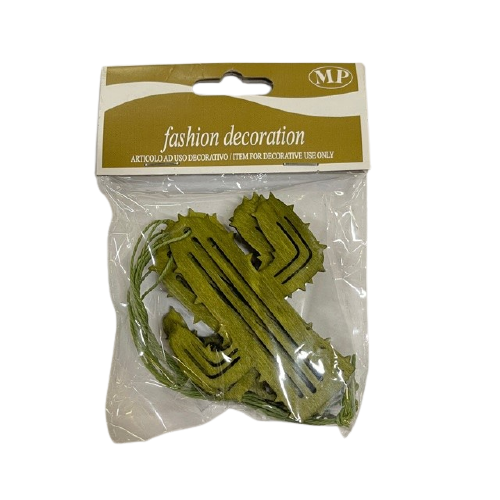 Cactus groen 8cm p/6st hout