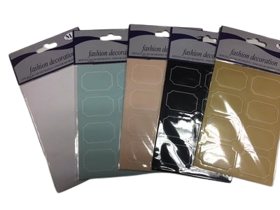 Stickers label zwart 30x45mm p/48st