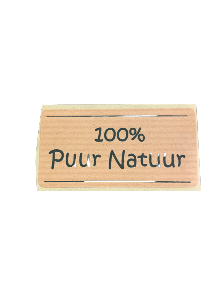 Stickers 100% natuur p/500st 6x3cm kraft