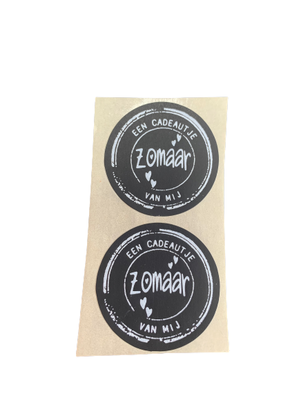 Stickers zomaar p/500st zwart 3.5cm een cadeautje van mij
