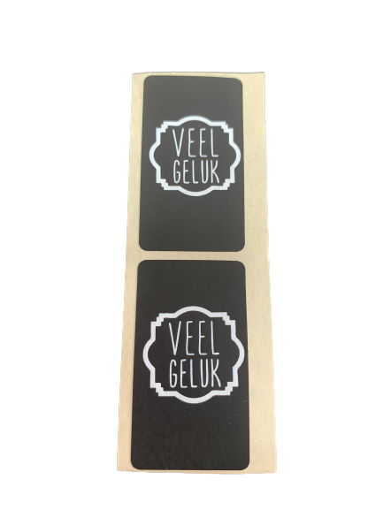 Stickers veel geluk p/100st zwart