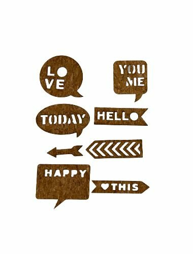 Stickers pijlen en tekstballonnen 3x4cm p/8st kurk