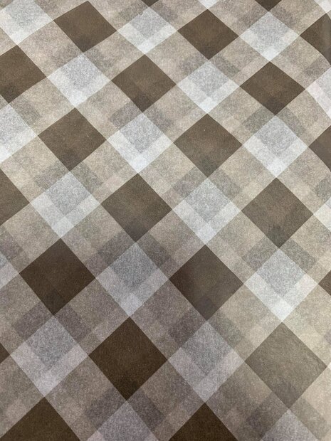 Vloeipapier ruit taupe 50x75cm p/12vel 