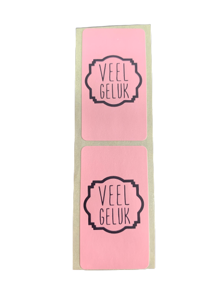 Stickers lichtroze p/20st veel geluk 