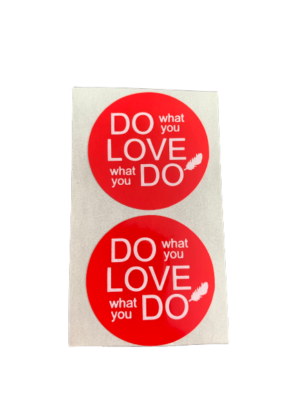 Stickers do what you love p/500st rood