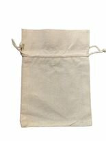 Zakken 9x12cm naturel katoen met touwtje p/st