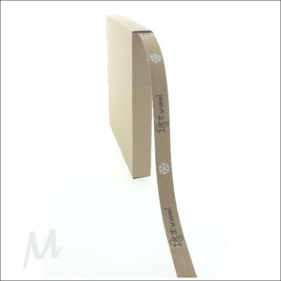 Lint kraft/wit let it snow 20mm p/10meter Papierlint