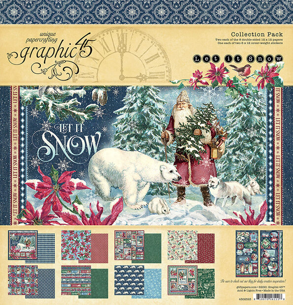 Paper pad 30.5x30.5cm Let it snow p/16vel
