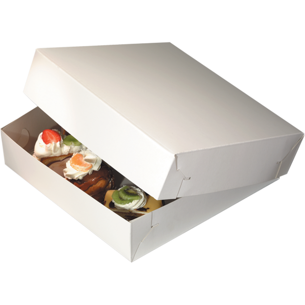 Gebaksdozen 34x34x9cm p/10st wit duplex