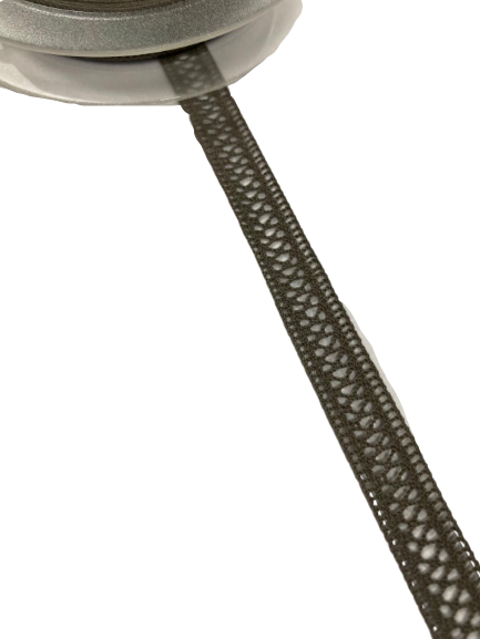 Kant donkergrijs 10mm p/3mtr new lace