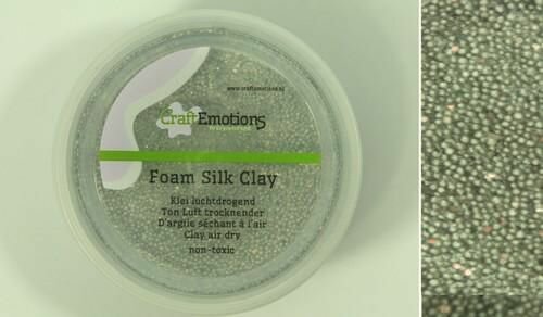Foamball clay zilver glitter luchtdrogende klei p/23gr