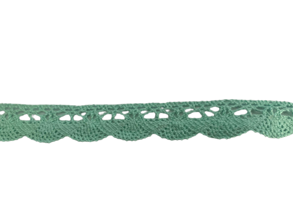 Lint mintgroen 18mm p/mtr kant katoen geschulpt 