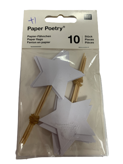 Prikker ster wit 8.5cm p/10st