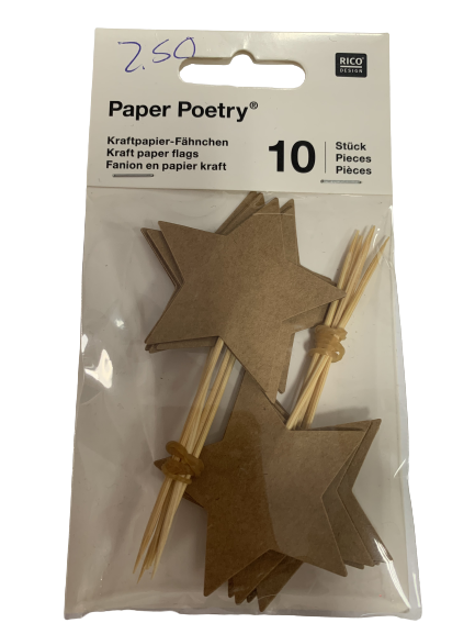 Prikker ster kraft 8.5cm p/10st