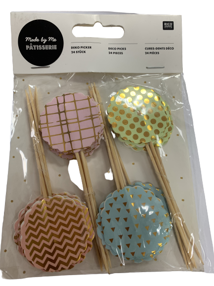 Prikker rond 7.5cm p/24st gekleurd glimmend