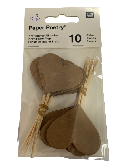 Prikker hart kraft 7.5cm p/10st