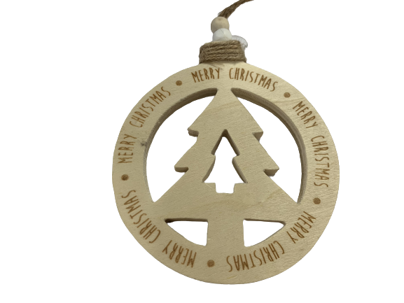 Hanger kerstboom 10cm p/st rond houten