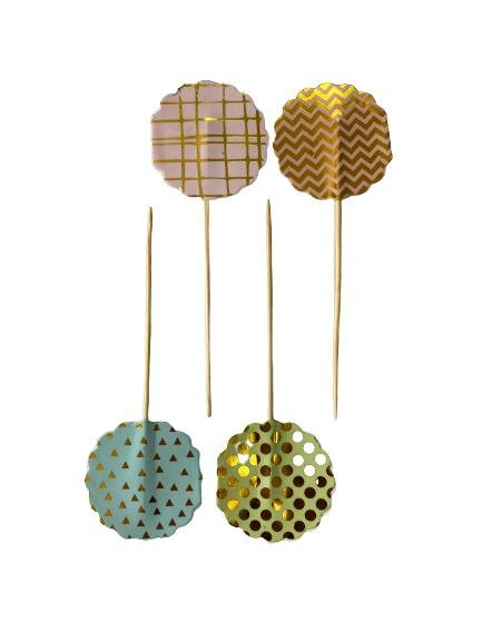 Prikker rond 7.5cm p/24st gekleurd glimmend