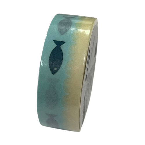 Masking tape blauw vis 15mm p/10m 