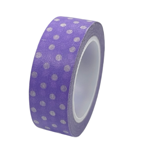Masking tape lila/wit stip 15mm p/10m 