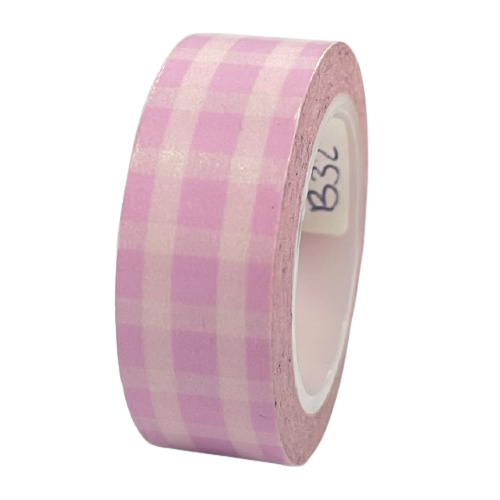 Masking tape lichtroze ruit 15mm p/10m