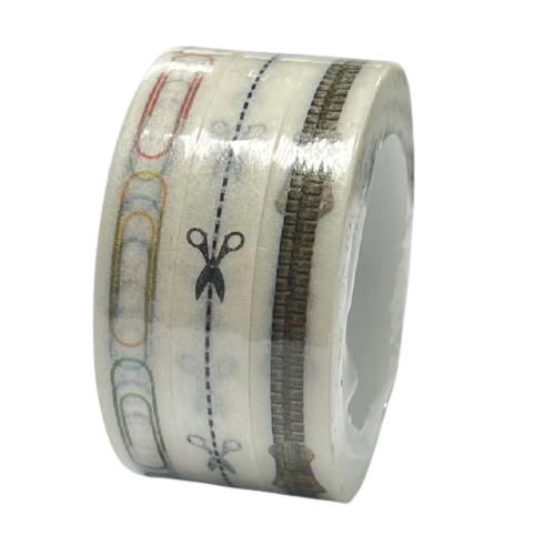 Masking tape 3 rollen paperclip rits 7mm p/5m wit