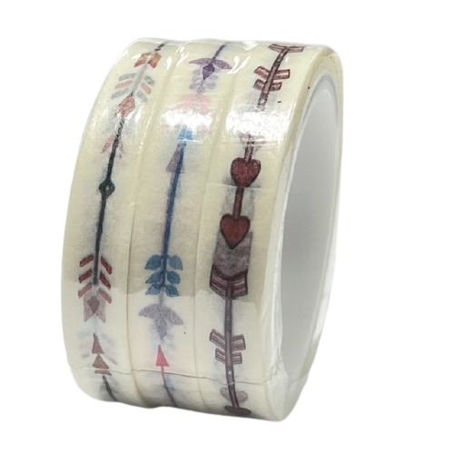 Masking tape 3 rollen pijlen 7mm p/5m 