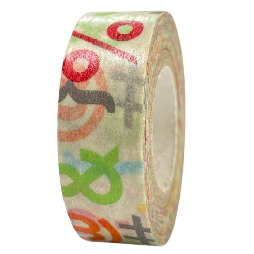 Masking tape apestaartje multikleur 15mm p/10m