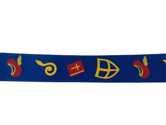 Lint blauw 25mm p/mtr sinterklaas