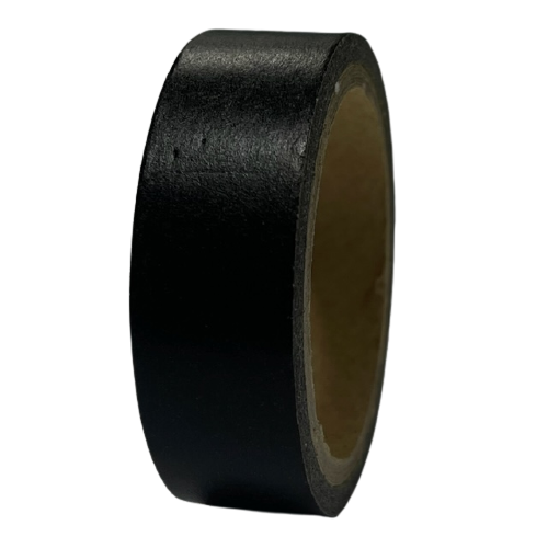 Masking tape zwart effen 15mm p/5m 