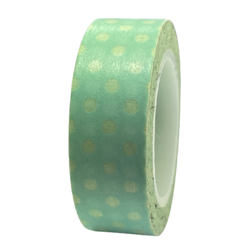 Masking tape zeeblauw stip 15mm p/10m