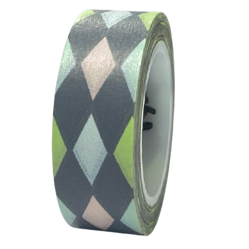 Masking tape grijs ruit 15mm p/10m 