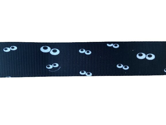 Lint zwart spook oogjes 22mm p/m