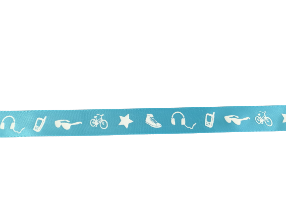 Lint aquablauw tiener 15mm p/m