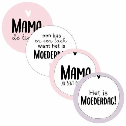 Sticker Moederdag assorti 40mm p/20st 