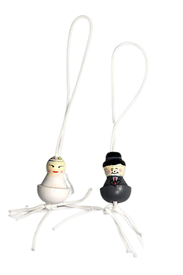 Gelukspop bruidspaar 3cm p/2st 1paar