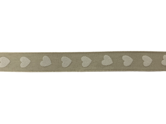 Lint creme hart 15mm p/mtr katoen
