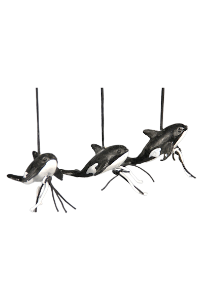 Gelukspop orka 5cm p/10st zwart/wit