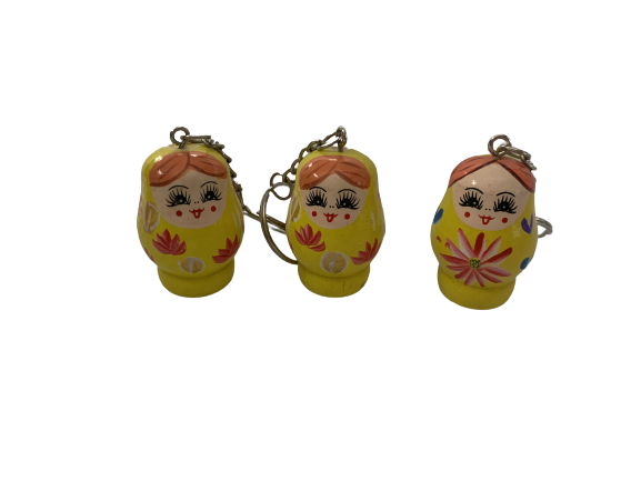 Sleutelhanger geel Matroesjka p/st