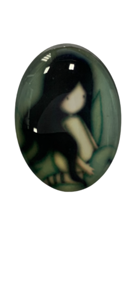 Medaillon insert meisje vliegend 2.5x2cm p/st