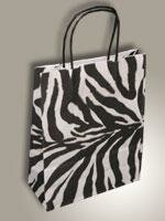 Draagtas 36x12x41cm zebra p/5st papier gedraaid