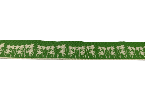 Lint groen Springfield bloemen gras 15mm p/mtr